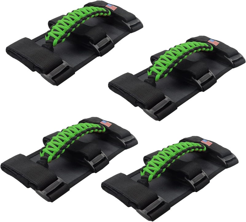 Kujunpao 4 X Roll Bar Grab Handles Grip Handle Compatible with Jeep Wrangler JLU JK JKU TJ YJ LJ JT JL & Gladiator JT 1955-2022 UTV & ATV(Green) - Image 5